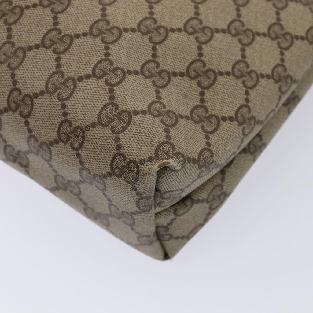 GUCCI GG Supreme Web Sherry Line Tote Bag PVC Leather Beige Red Green 81047