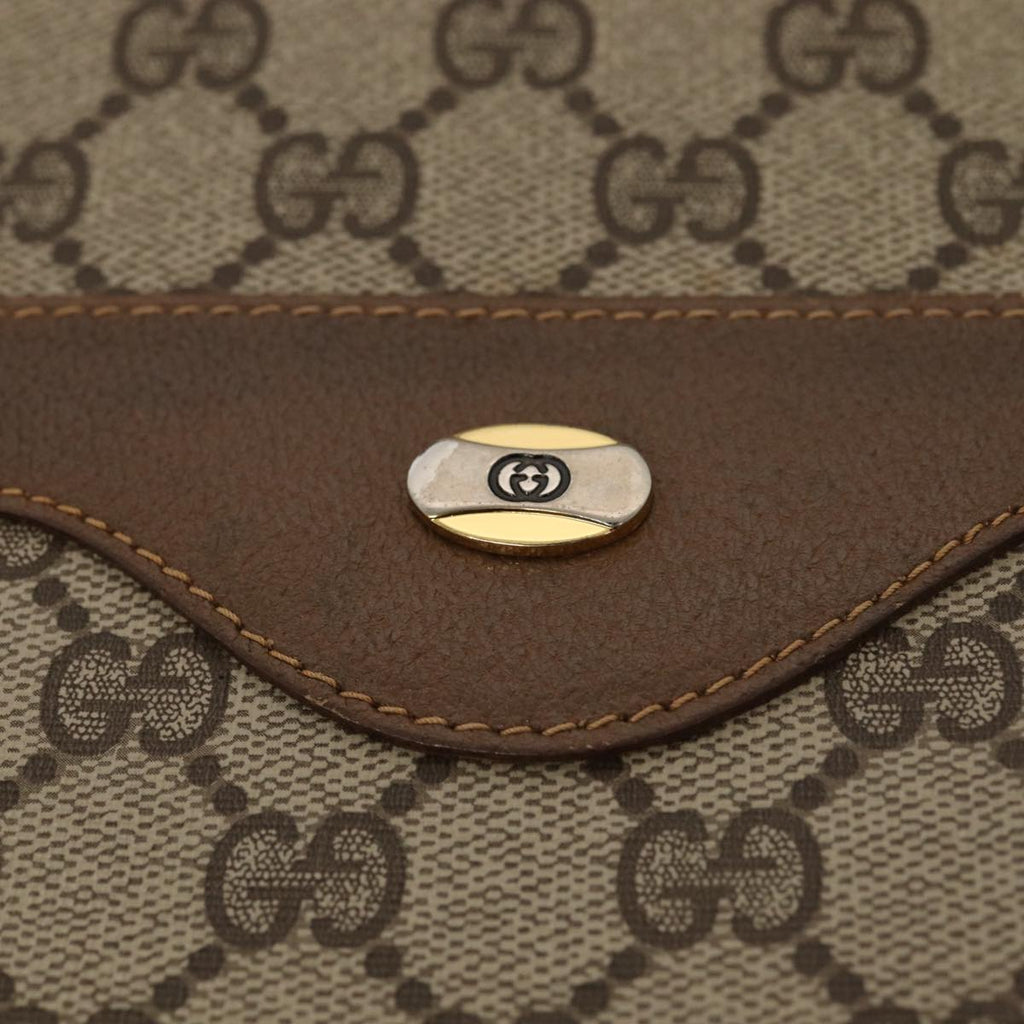 GUCCI GG Supreme Web Sherry Line Tote Bag PVC Leather Beige Red Green 81047
