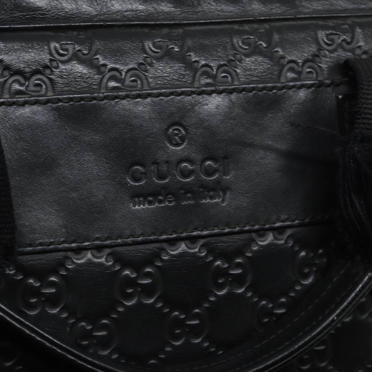 GUCCI GG Canvas Guccissima Hand Bag Black 81048
