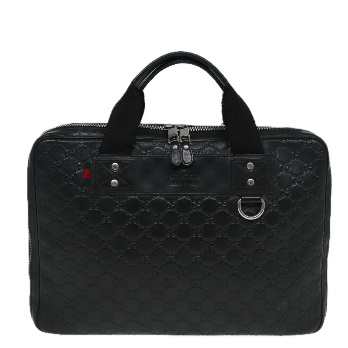 GUCCI GG Canvas Guccissima Hand Bag Black 81048