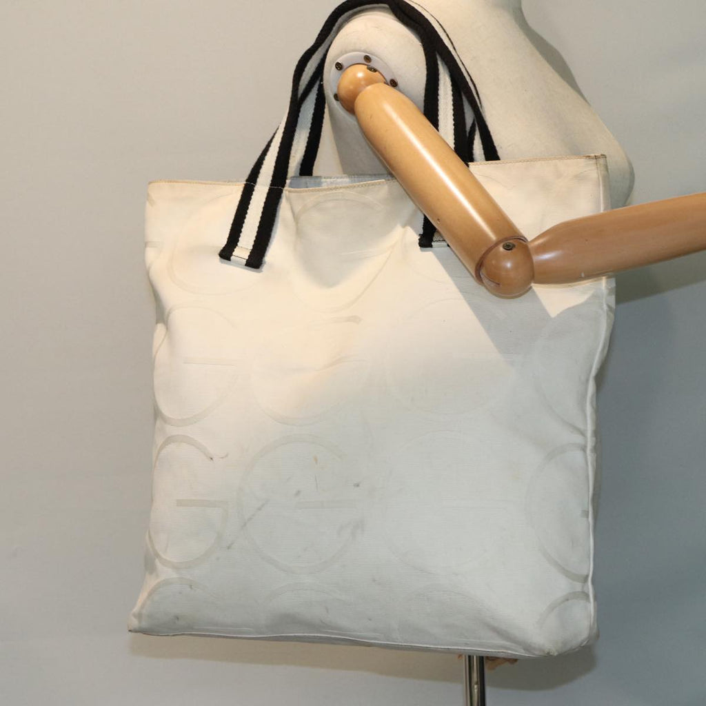 GUCCI Tote Bag Canvas White 123439 81105