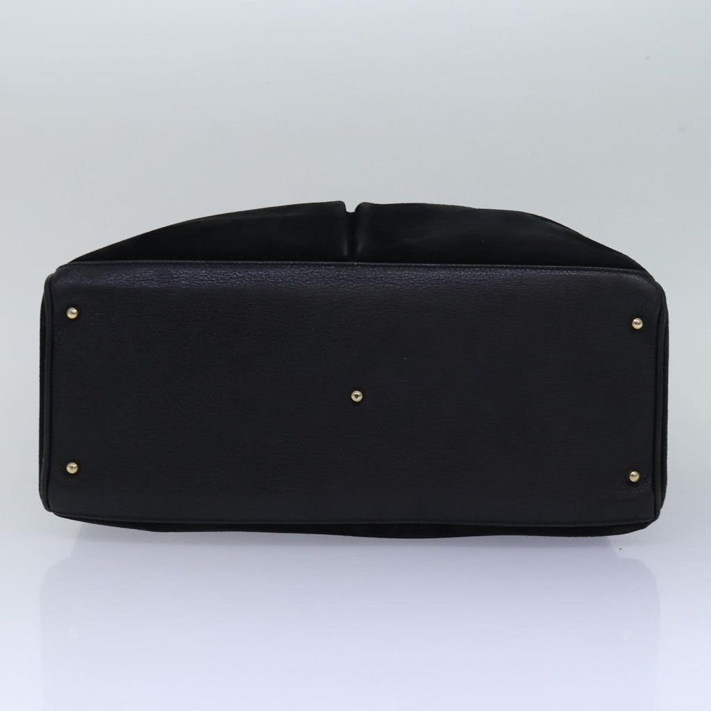 GUCCI Bamboo Tote Bag Suede Leather Black 81106