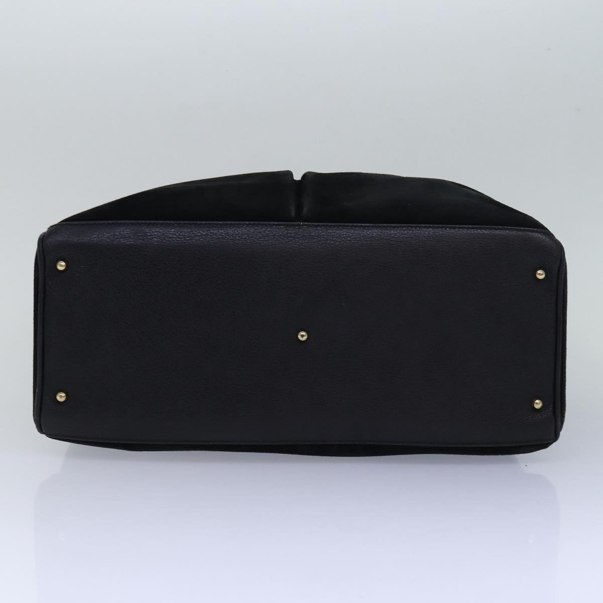 GUCCI Bamboo Tote Bag Suede Leather Black 81106
