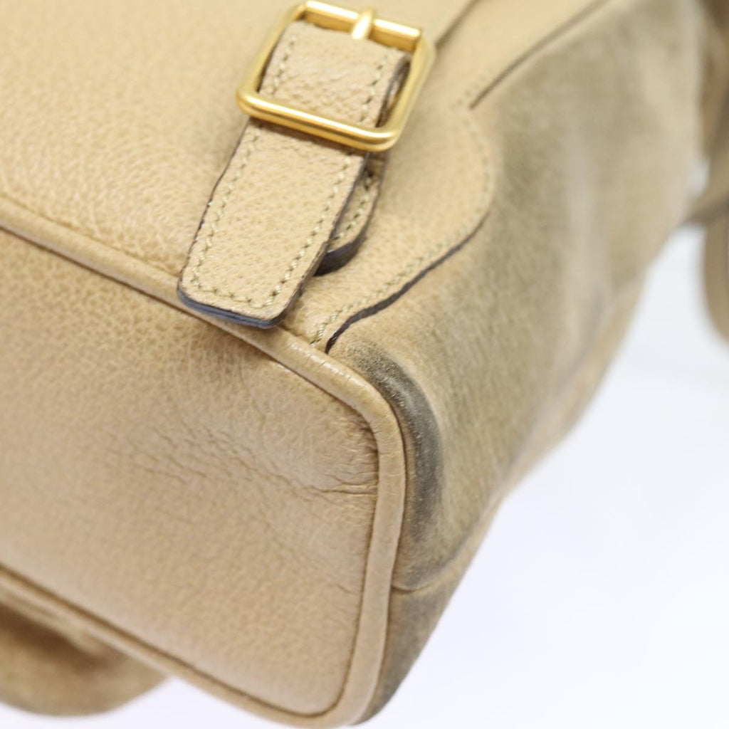 GUCCI Bamboo Backpack Suede Leather Beige 003 1705 0030 81152