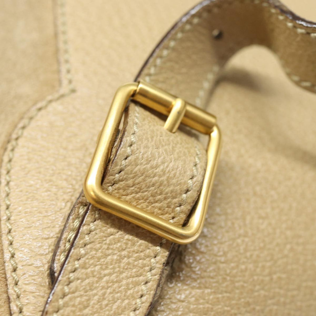 GUCCI Bamboo Backpack Suede Leather Beige 003 1705 0030 81152