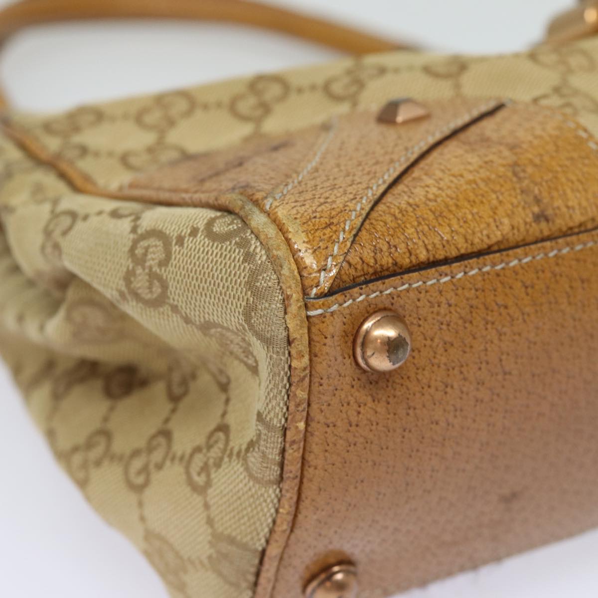 GUCCI GG Canvas Jackie Hand Bag Beige 124407 81153