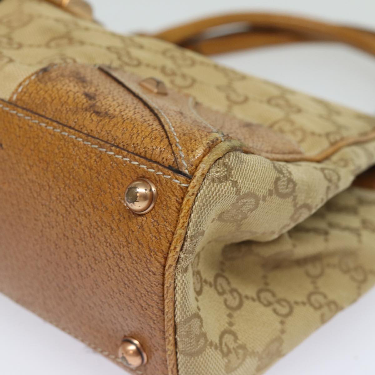GUCCI GG Canvas Jackie Hand Bag Beige 124407 81153