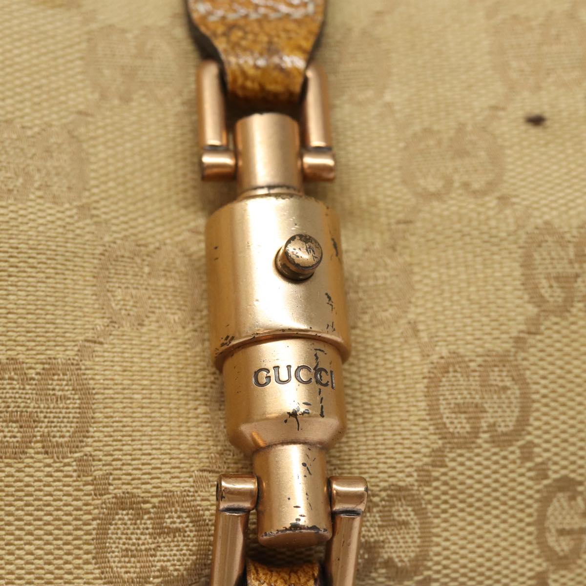 GUCCI GG Canvas Jackie Hand Bag Beige 124407 81153