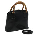 GUCCI Bamboo Hand Bag Leather 2way Black 000 2865 0290 81155
