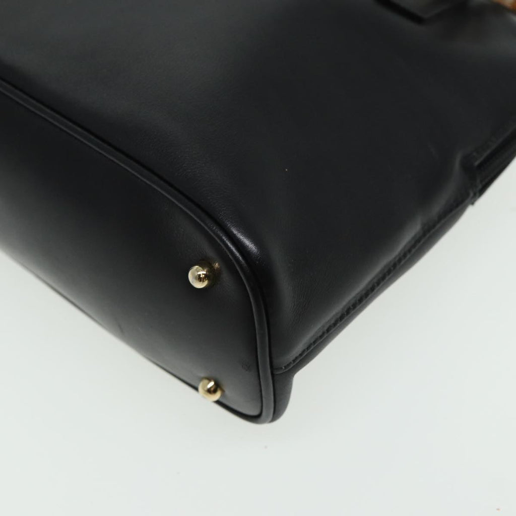 GUCCI Bamboo Hand Bag Leather 2way Black 000 2865 0290 81155