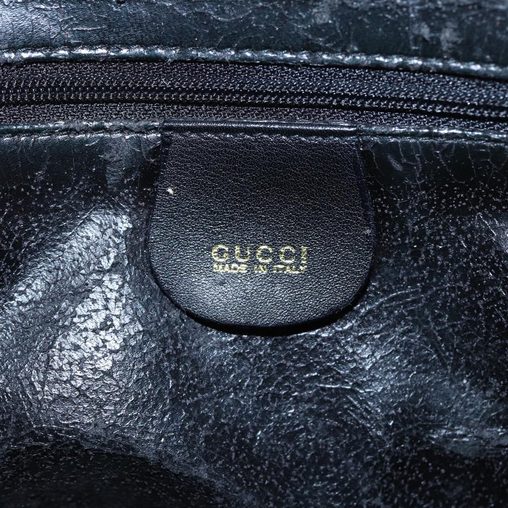 GUCCI Bamboo Hand Bag Leather 2way Black 000 2865 0290 81155