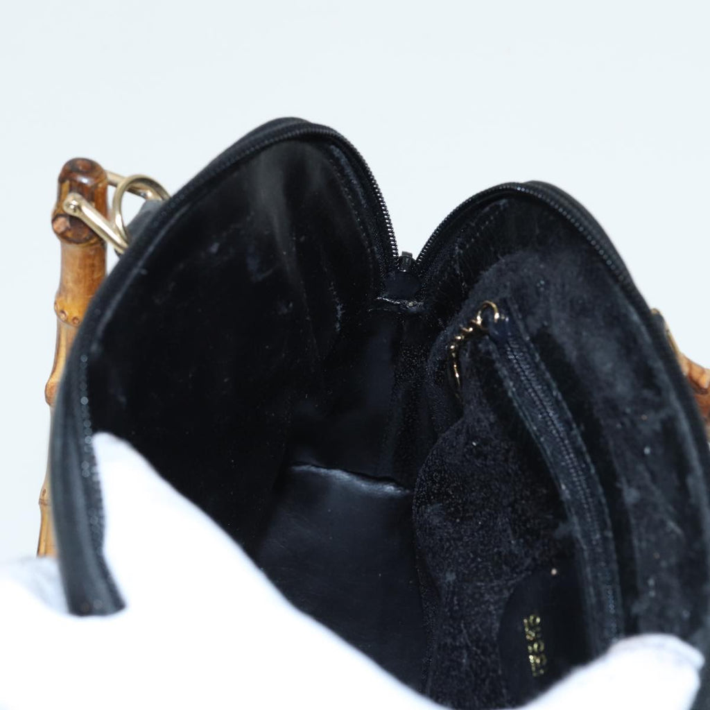 GUCCI Bamboo Hand Bag Leather 2way Black 000 2865 0290 81155