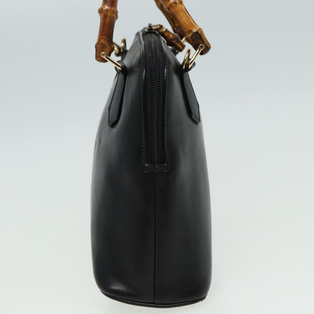 GUCCI Bamboo Hand Bag Leather 2way Black 000 2865 0290 81155
