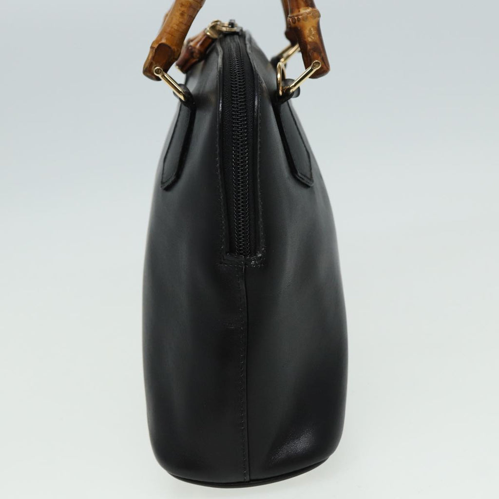 GUCCI Bamboo Hand Bag Leather 2way Black 000 2865 0290 81155