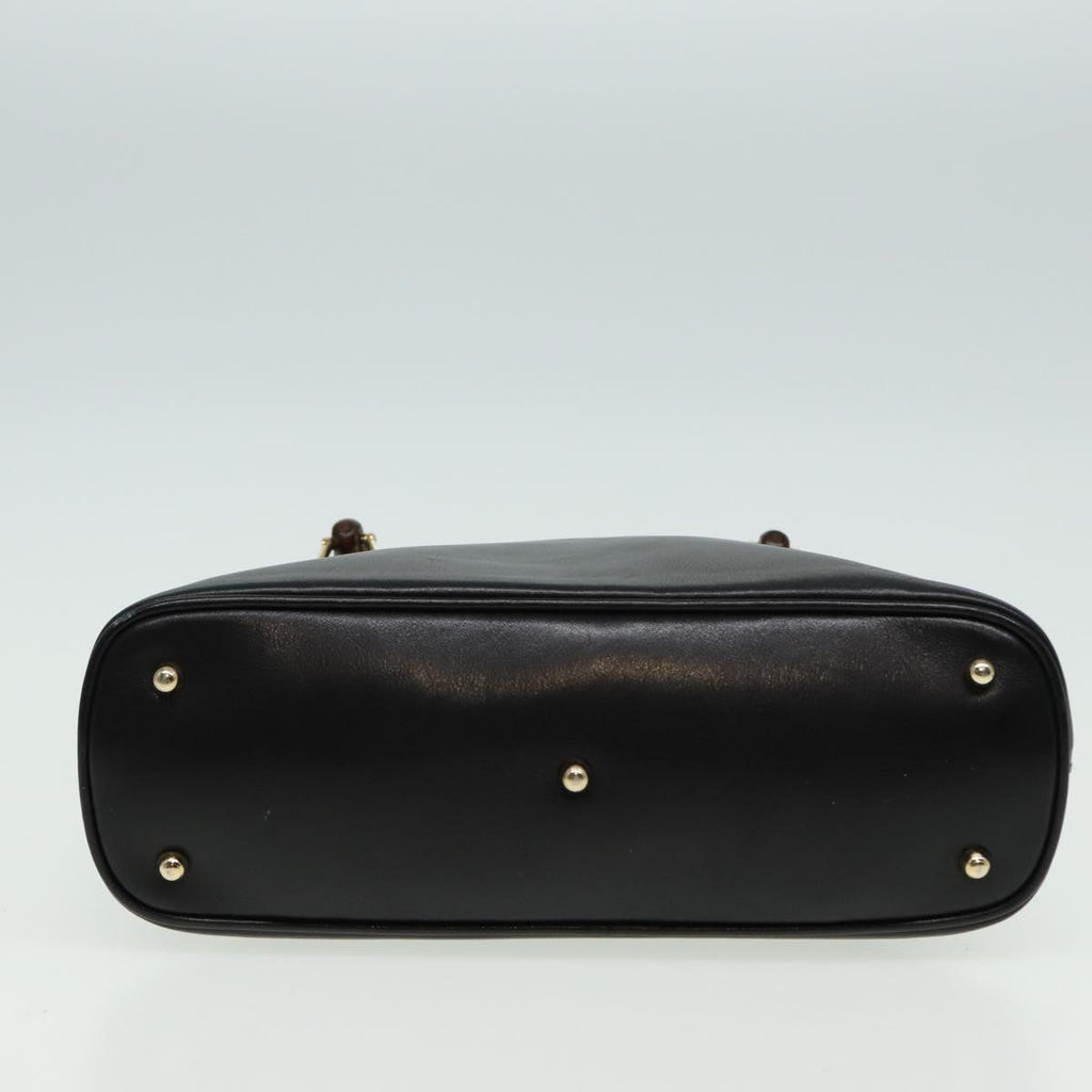 GUCCI Bamboo Hand Bag Leather 2way Black 000 2865 0290 81155