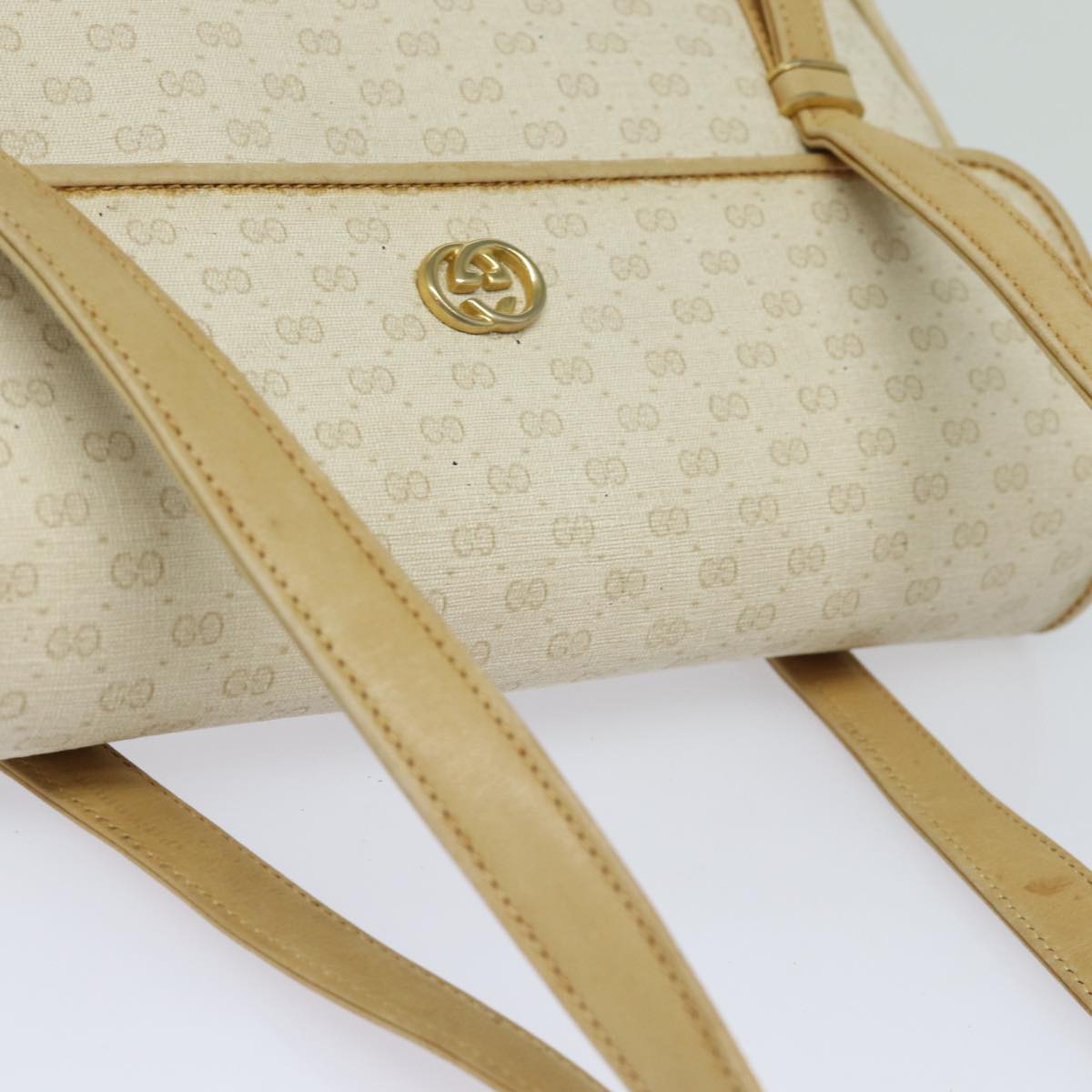 GUCCI Micro GG Supreme Shoulder Bag PVC Leather White 46 000 4857 81156