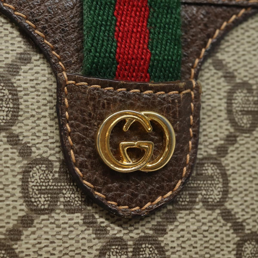 GUCCI GG Supreme Web Sherry Line Shoulder Bag PVC Beige 89 02 077 81157