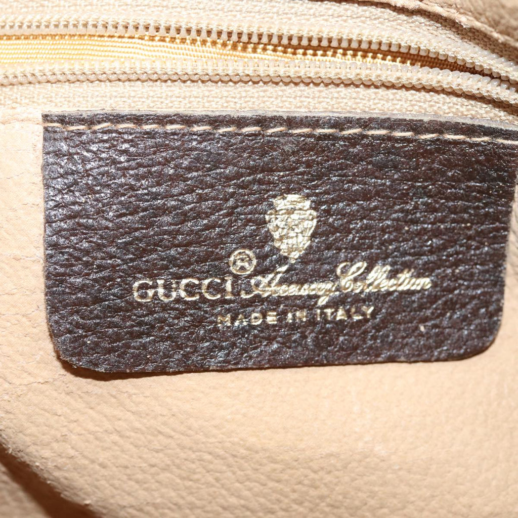 GUCCI GG Supreme Web Sherry Line Shoulder Bag PVC Beige 89 02 077 81157