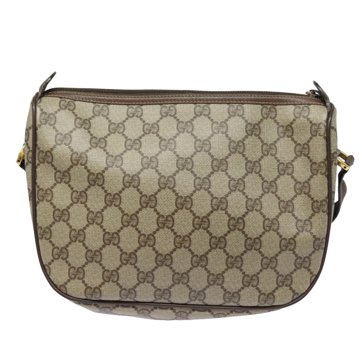 GUCCI GG Supreme Web Sherry Line Shoulder Bag PVC Beige 89 02 077 81157