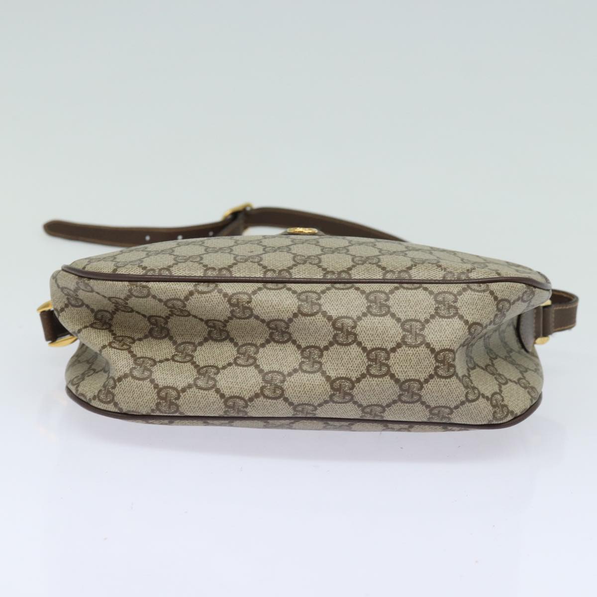 GUCCI GG Supreme Web Sherry Line Shoulder Bag PVC Beige 89 02 077 81157