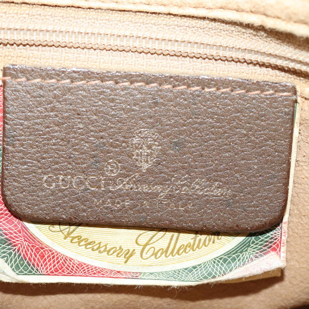GUCCI GG Supreme Web Sherry Line Shoulder Bag PVC Beige 89 02 032 81158