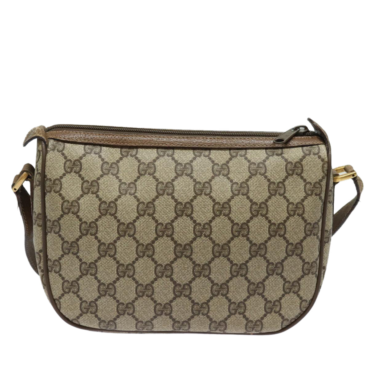 GUCCI GG Supreme Web Sherry Line Shoulder Bag PVC Beige 89 02 032 81158