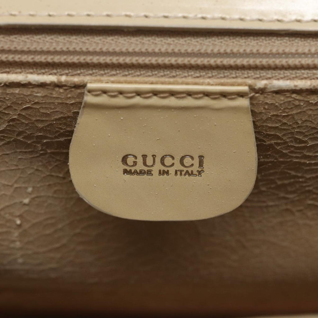 GUCCI Hand Bag Leather 2way Cream 81160