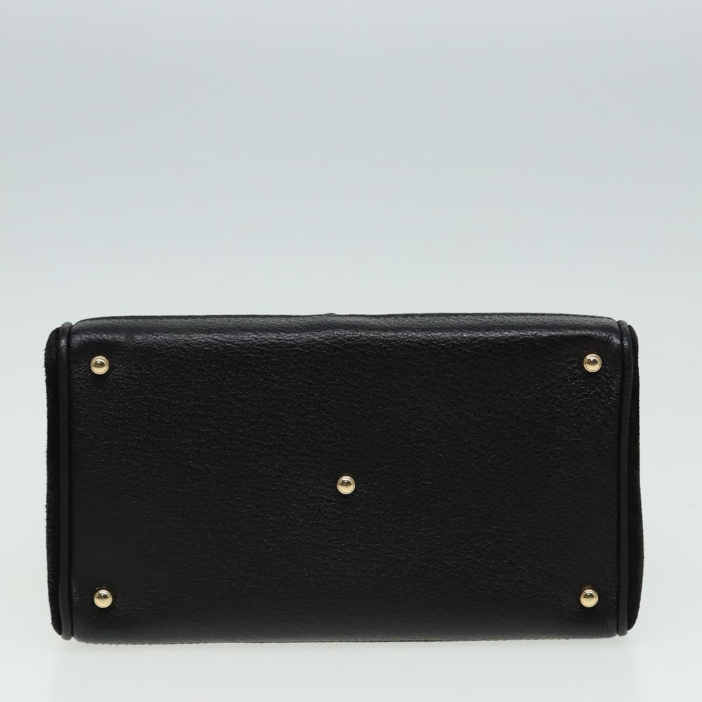 GUCCI Bamboo Hand Bag Suede 2way Black 81161