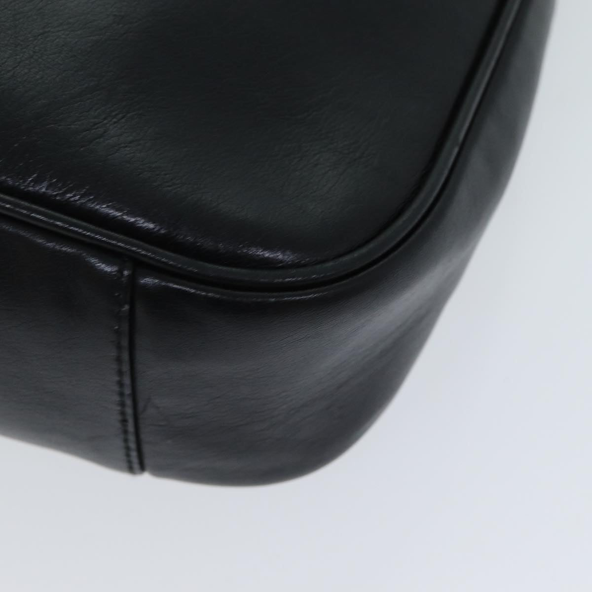 GUCCI Bamboo Hand Bag Leather 2way Black 001 2113 1638 81162