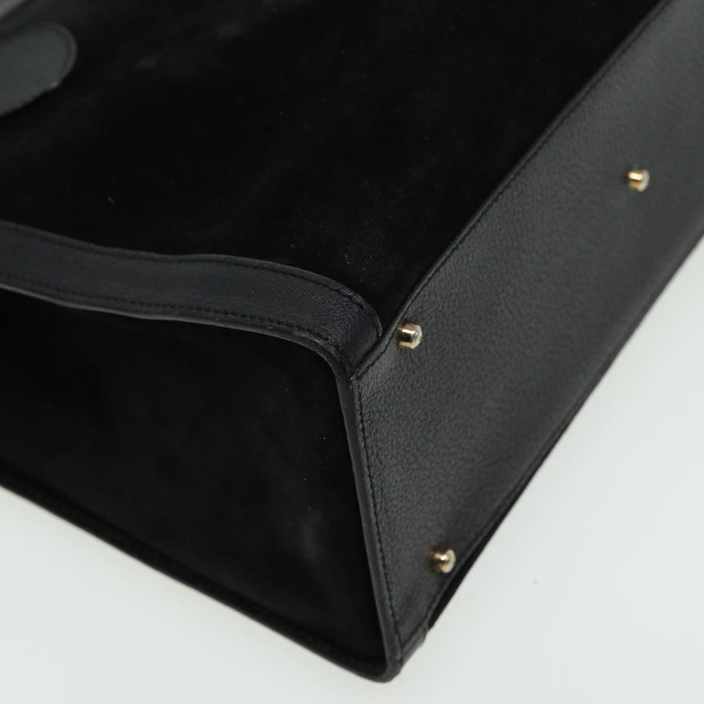 GUCCI Bamboo Hand Bag Suede Leather Black 002 2853 81197