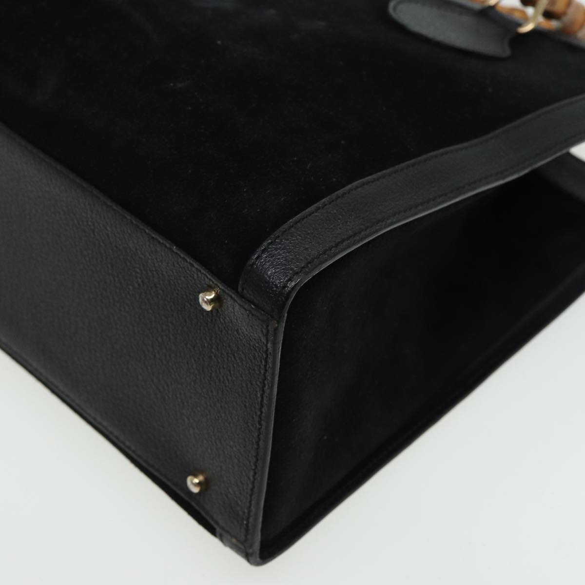 GUCCI Bamboo Hand Bag Suede Leather Black 002 2853 81197