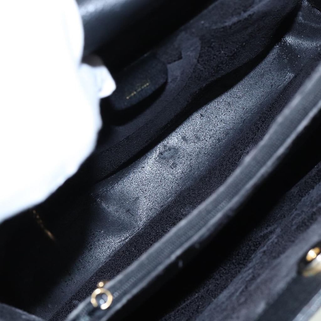 GUCCI Bamboo Hand Bag Suede Leather Black 002 2853 81197
