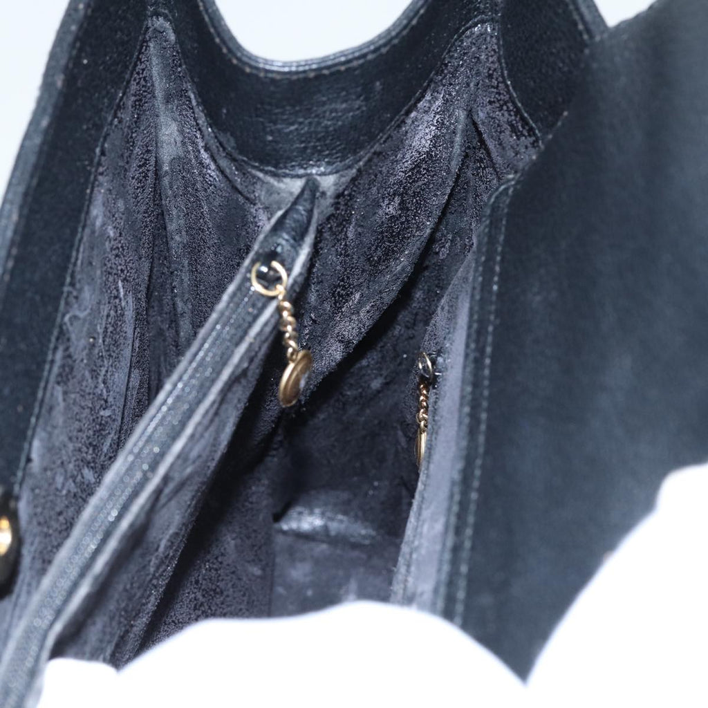 GUCCI Bamboo Hand Bag Suede Leather Black 002 2853 81197