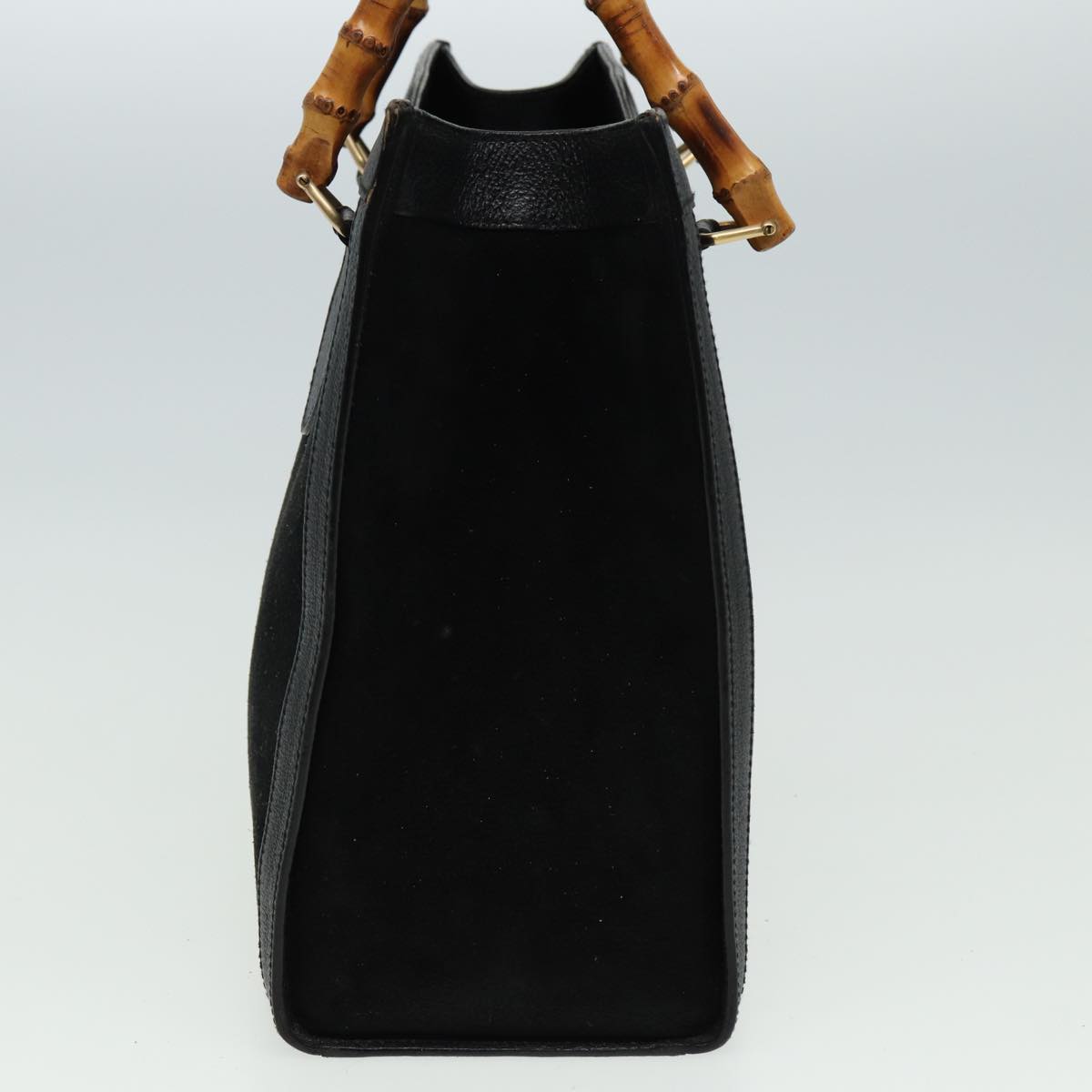 GUCCI Bamboo Hand Bag Suede Leather Black 002 2853 81197