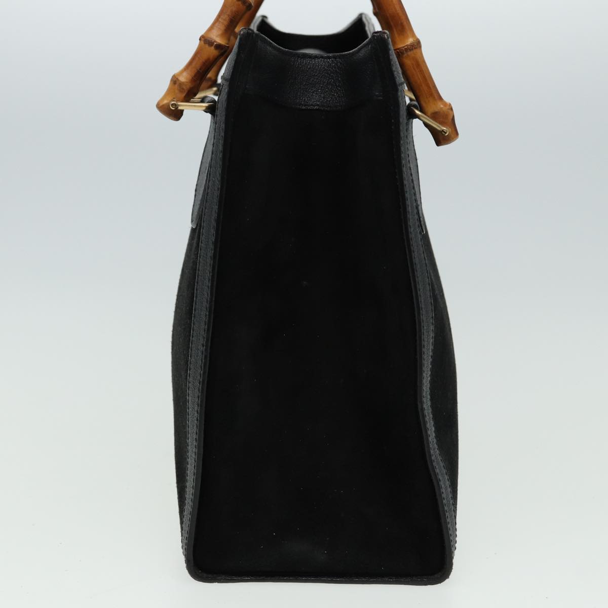 GUCCI Bamboo Hand Bag Suede Leather Black 002 2853 81197