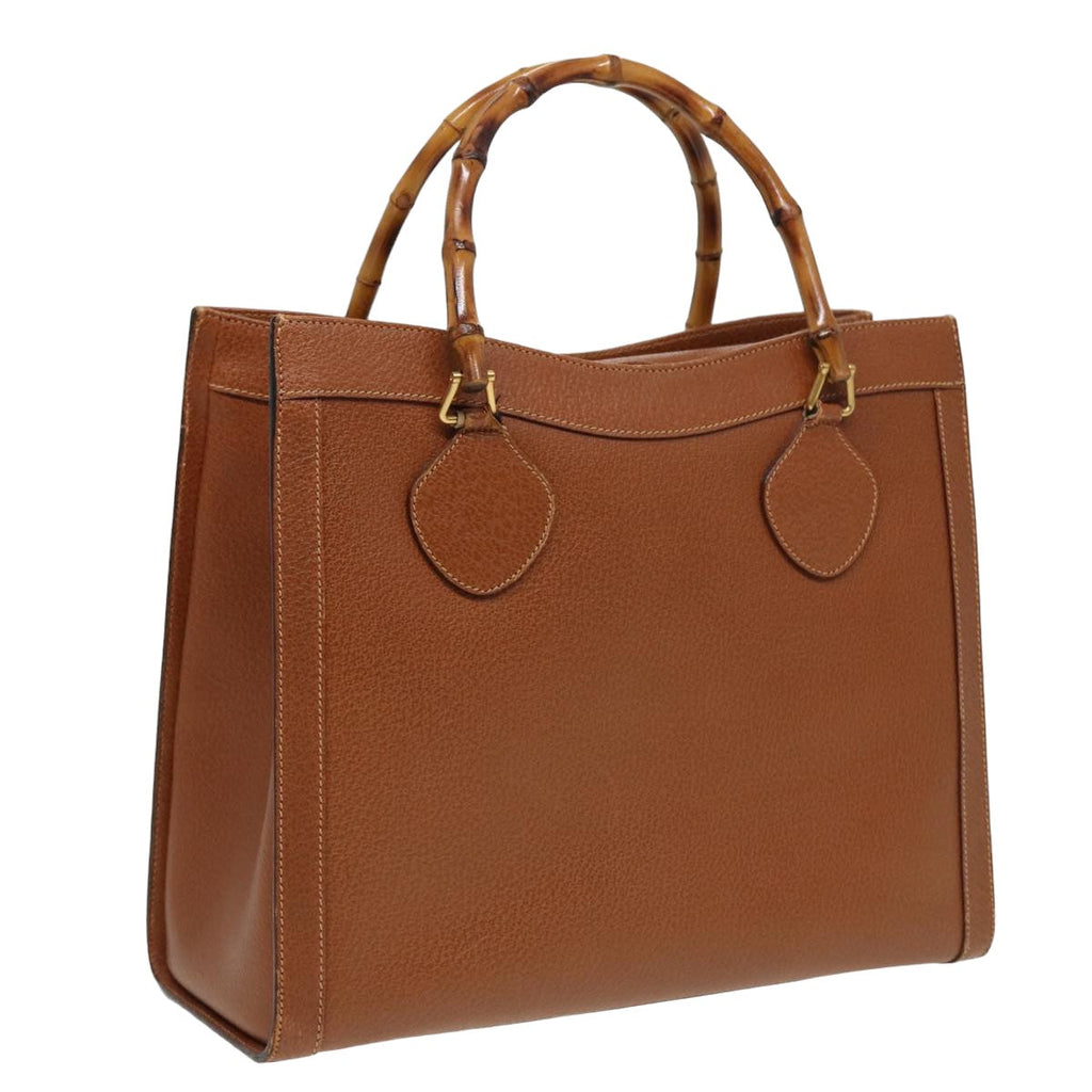 GUCCI Bamboo Hand Bag Leather Brown 002 1186 0260 81198