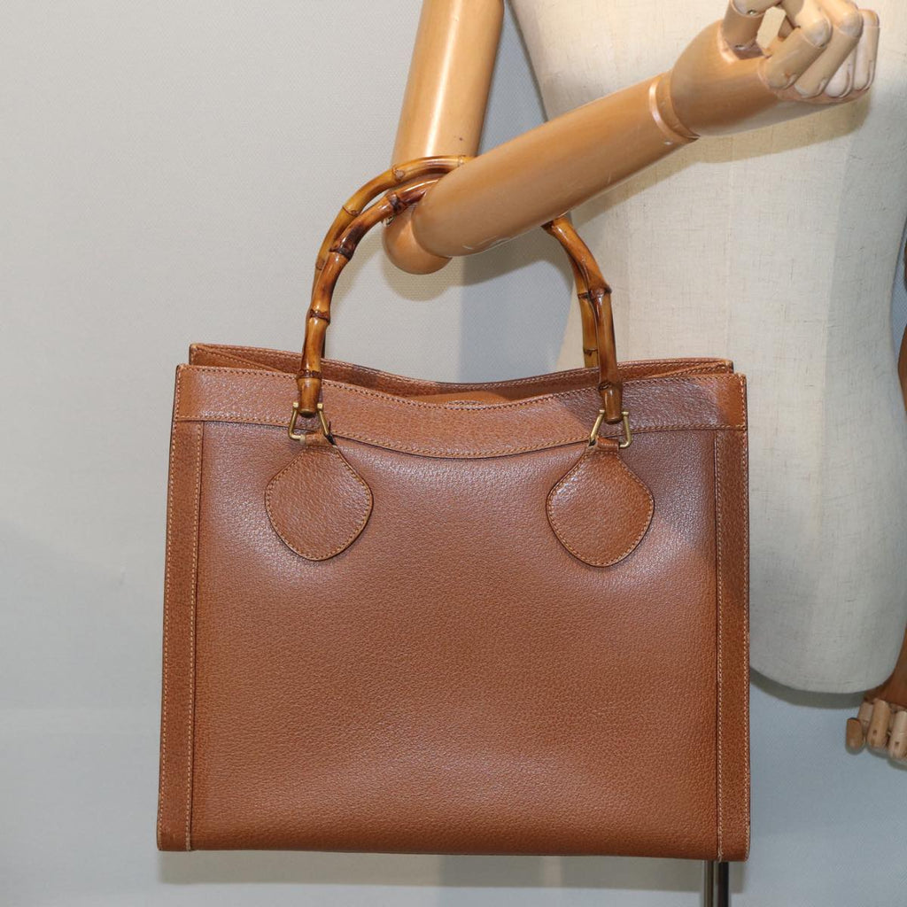 GUCCI Bamboo Hand Bag Leather Brown 002 1186 0260 81198
