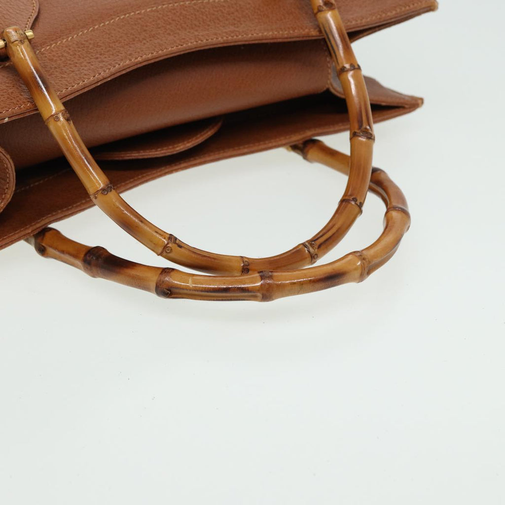 GUCCI Bamboo Hand Bag Leather Brown 002 1186 0260 81198
