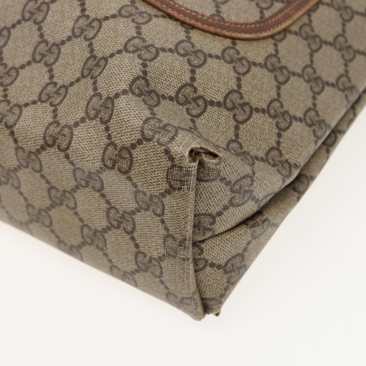 GUCCI GG Supreme Web Sherry Line Tote Bag PVC Leather Beige 89 02 003 81209
