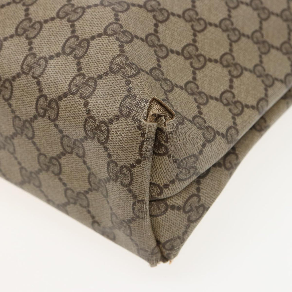 GUCCI GG Supreme Web Sherry Line Tote Bag PVC Leather Beige 89 02 003 81209
