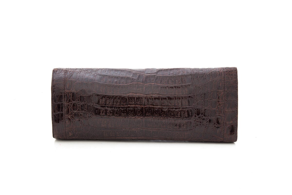 Nancy Gonzalez Brown Croc Clutch