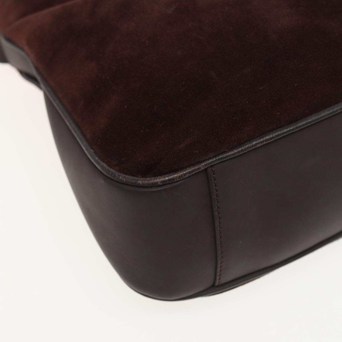 GUCCI Bamboo Shoulder Bag Suede 2way Brown 001 1638 2615 81326