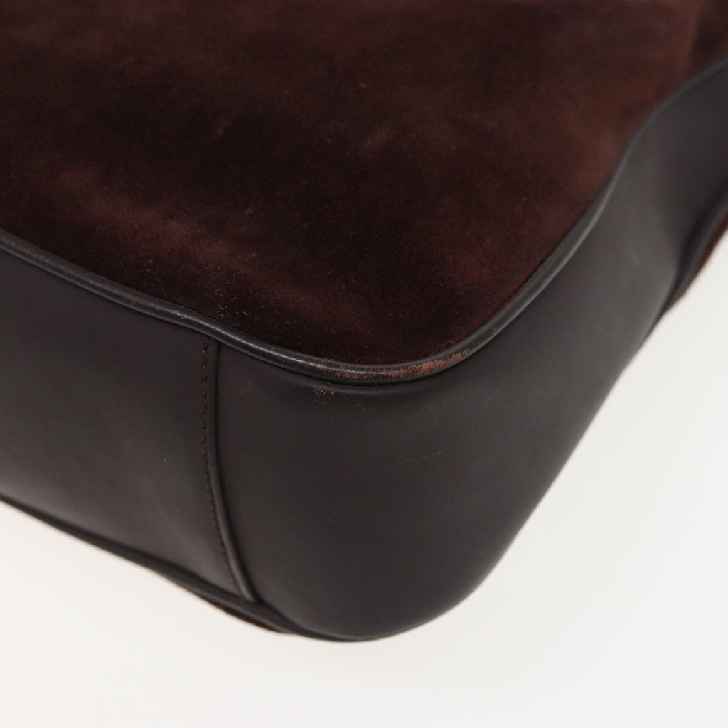 GUCCI Bamboo Shoulder Bag Suede 2way Brown 001 1638 2615 81326