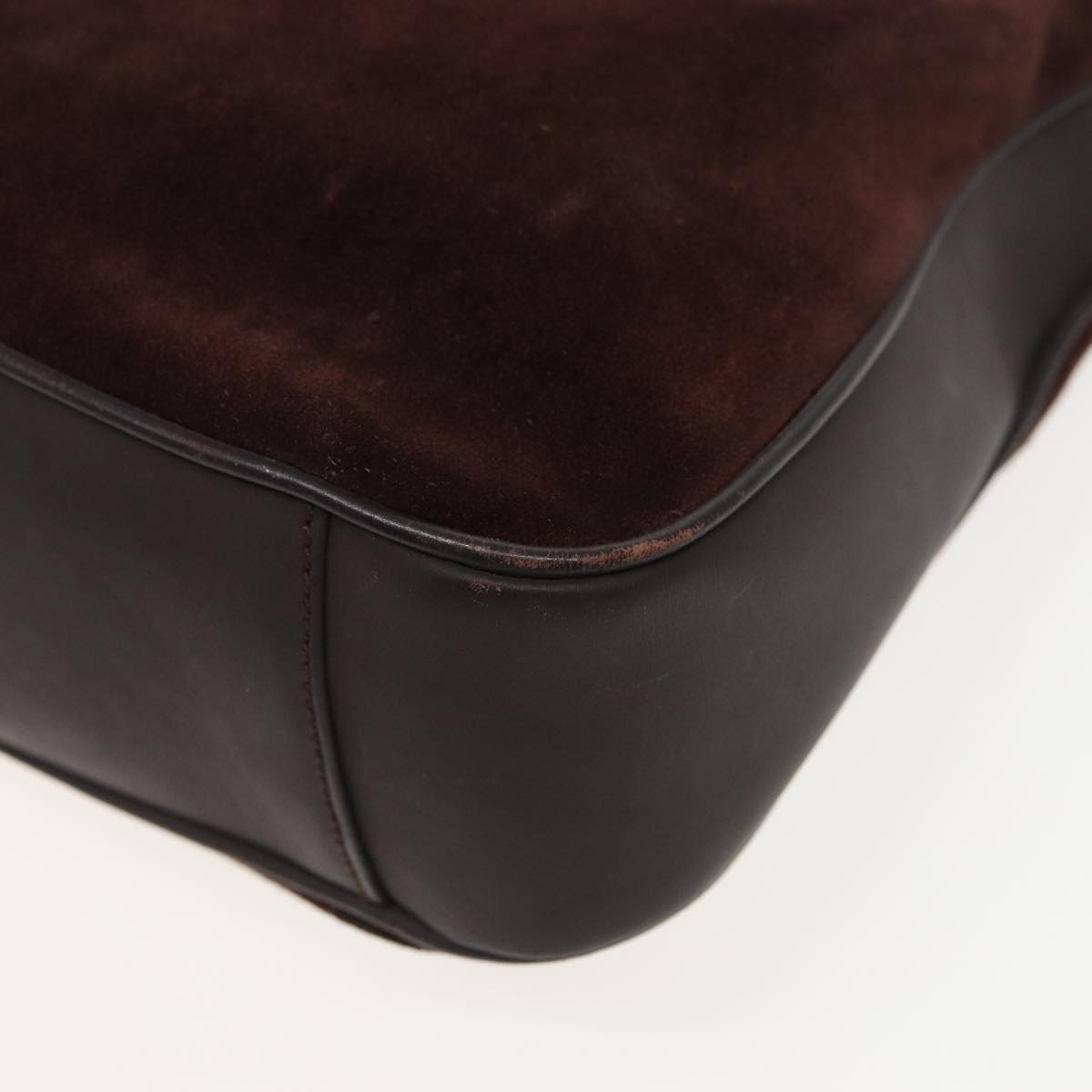 GUCCI Bamboo Shoulder Bag Suede 2way Brown 001 1638 2615 81326