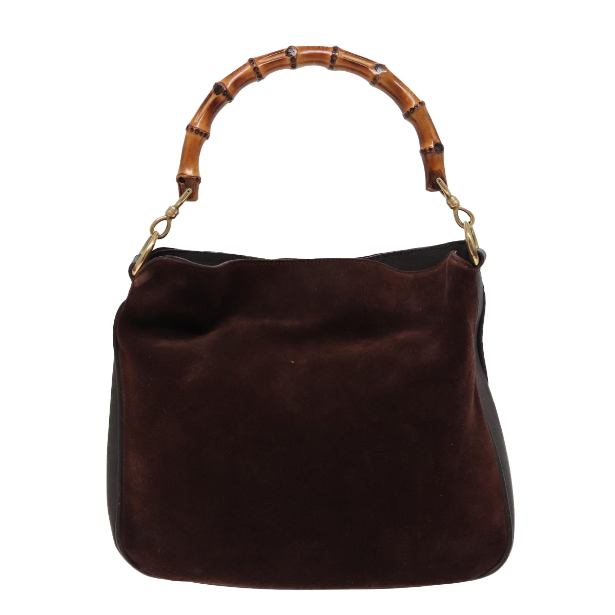 GUCCI Bamboo Shoulder Bag Suede 2way Brown 001 1638 2615 81326