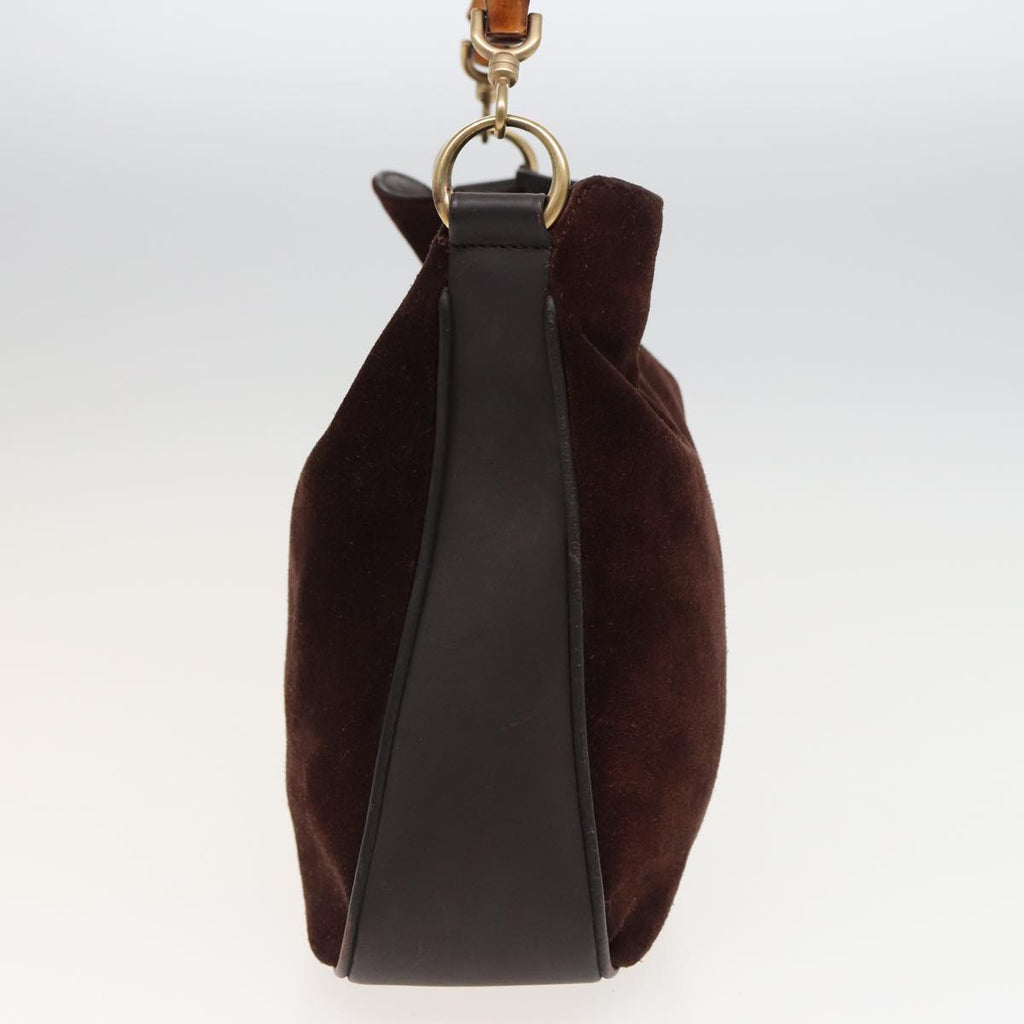 GUCCI Bamboo Shoulder Bag Suede 2way Brown 001 1638 2615 81326