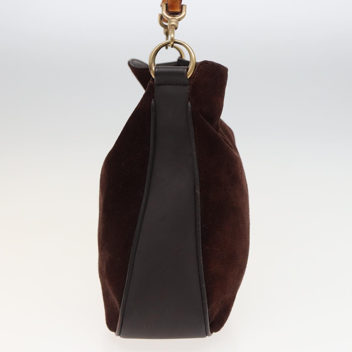GUCCI Bamboo Shoulder Bag Suede 2way Brown 001 1638 2615 81326
