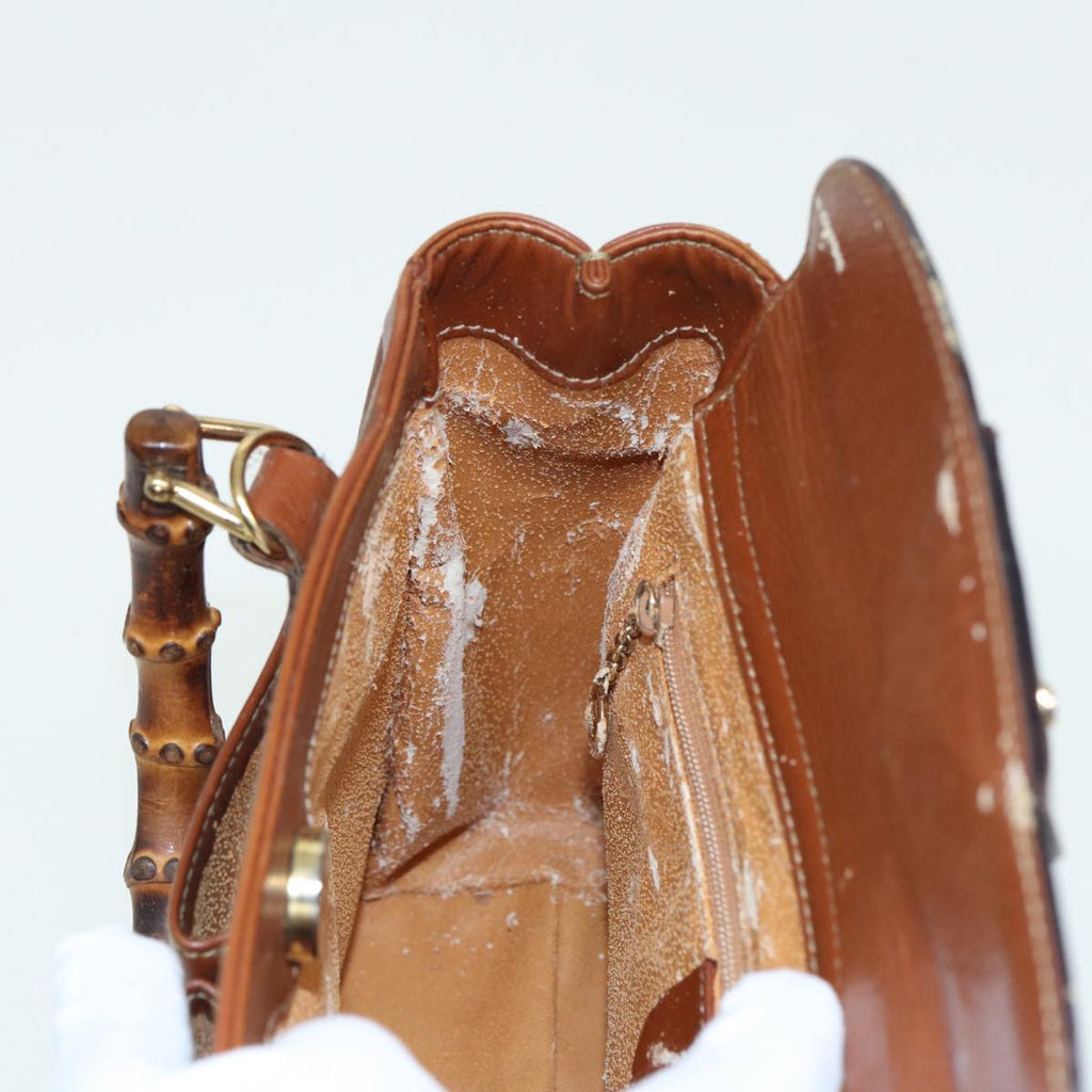 GUCCI Bamboo Hand Bag Leather Brown 000 122 0316 81328