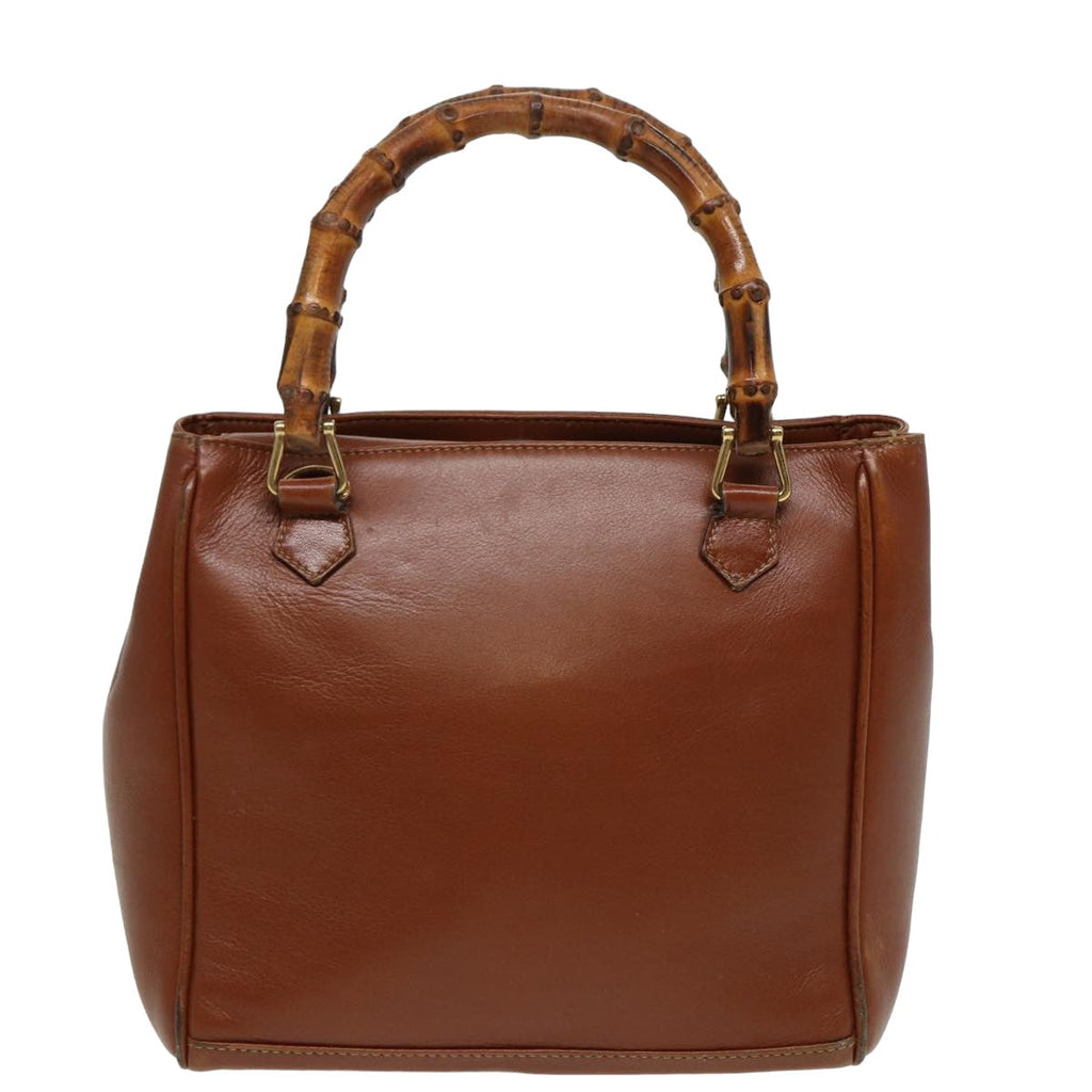 GUCCI Bamboo Hand Bag Leather Brown 000 122 0316 81328