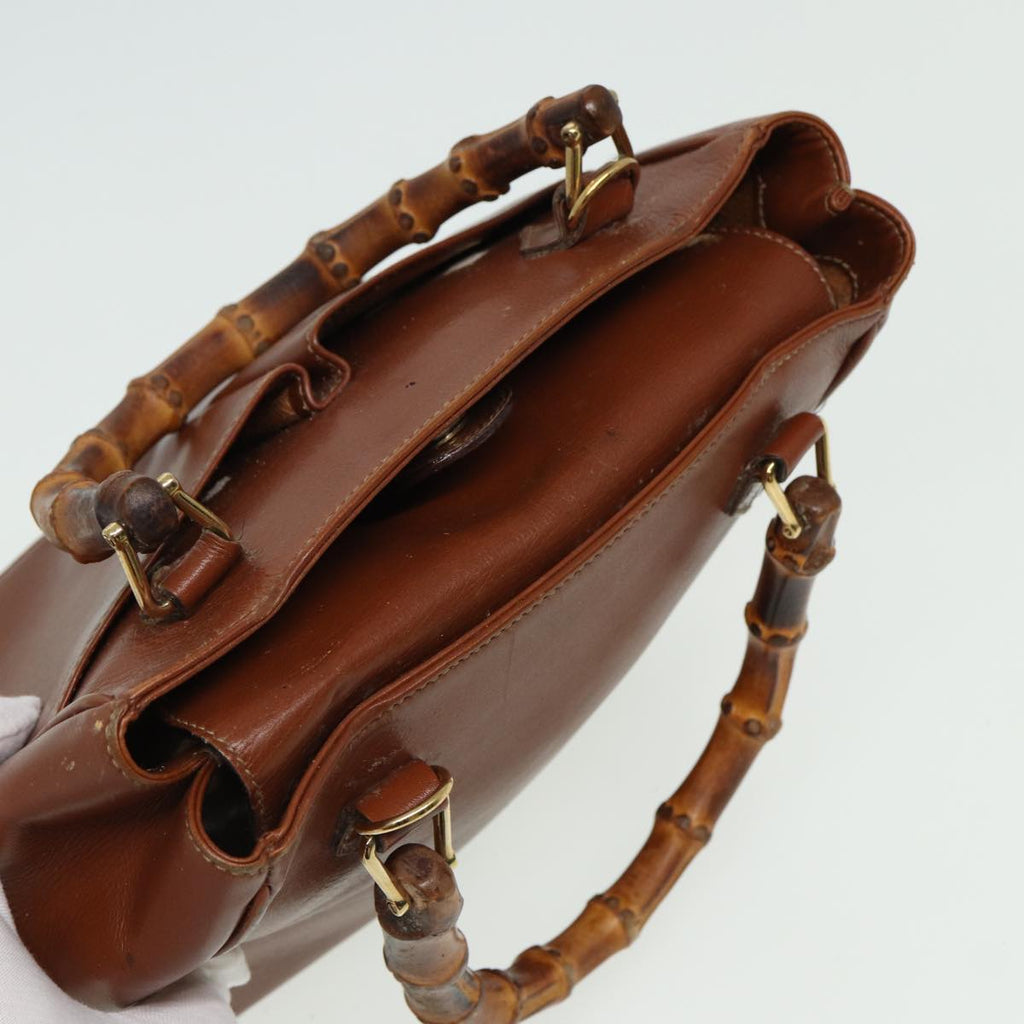 GUCCI Bamboo Hand Bag Leather Brown 000 122 0316 81328